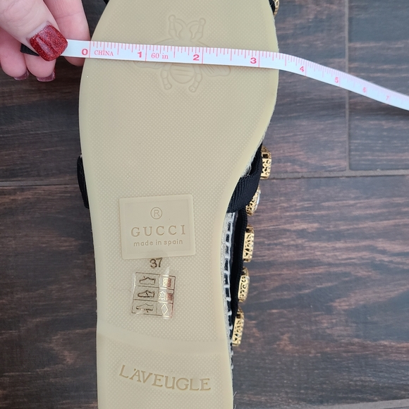Gucci Canvas Espadrille Flats with Crystals Black EU 37 - Picture 14 of 14